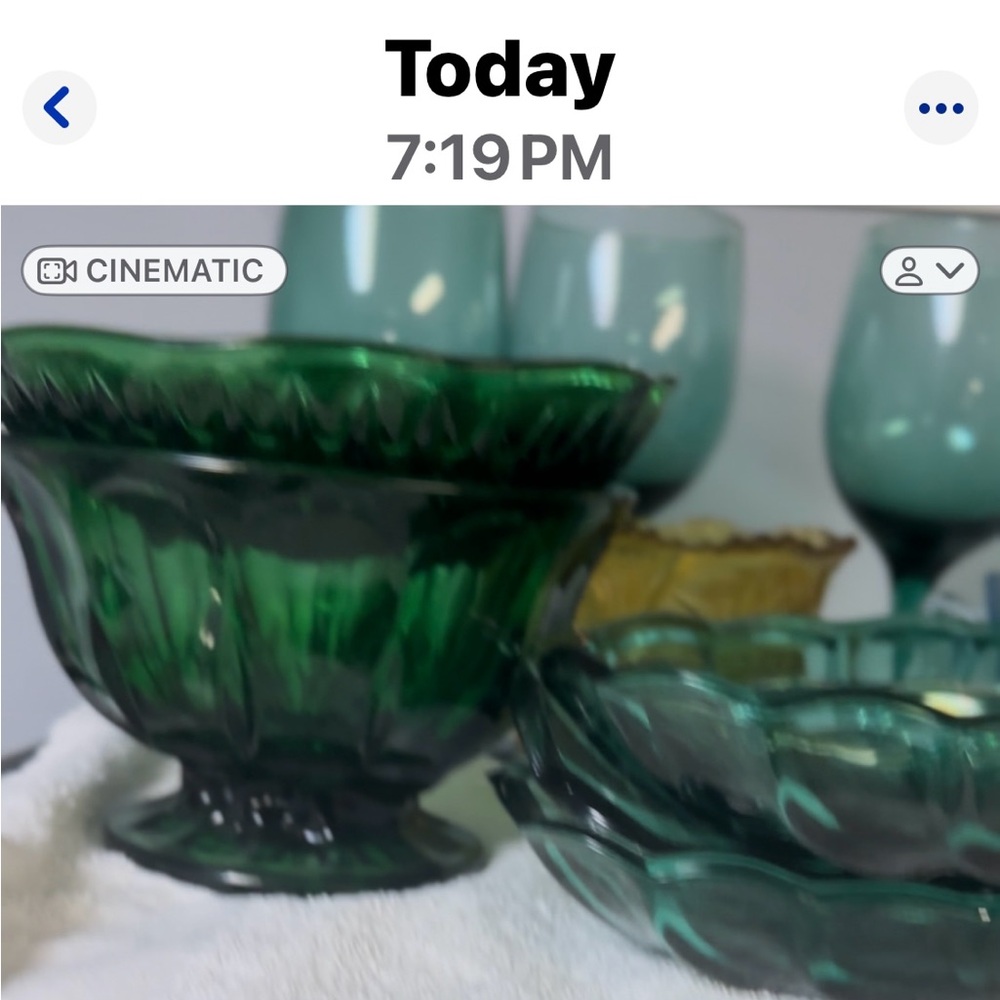 Elegant Green Glass Bowl Set